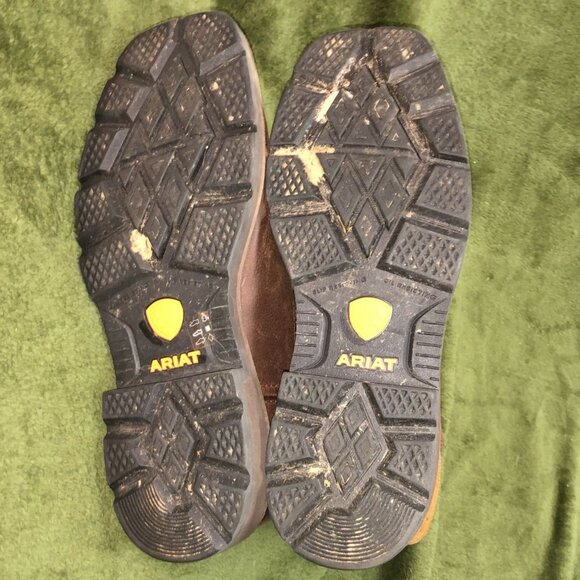 Ariat WorkHog Men's Western Pull-On Work Boots Square Toe Brown H₂O EH - Picture 3 of 16